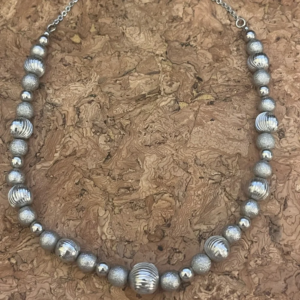 Monet Necklace with Silver Beads